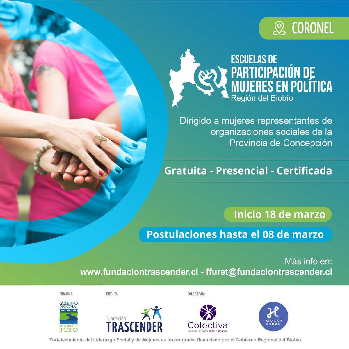 Colectiva_ddhh's tweet image. 🔉Están abiertas las postulaciones para el segundo ciclo de escuelas de liderazgo social y participación de mujeres en política, que se desarrollarán en #Cañete, #Cabrero, #Coronel y #Mulchén. Más información aquí 👉instagram.com/p/CoDkbgnP5x2/…