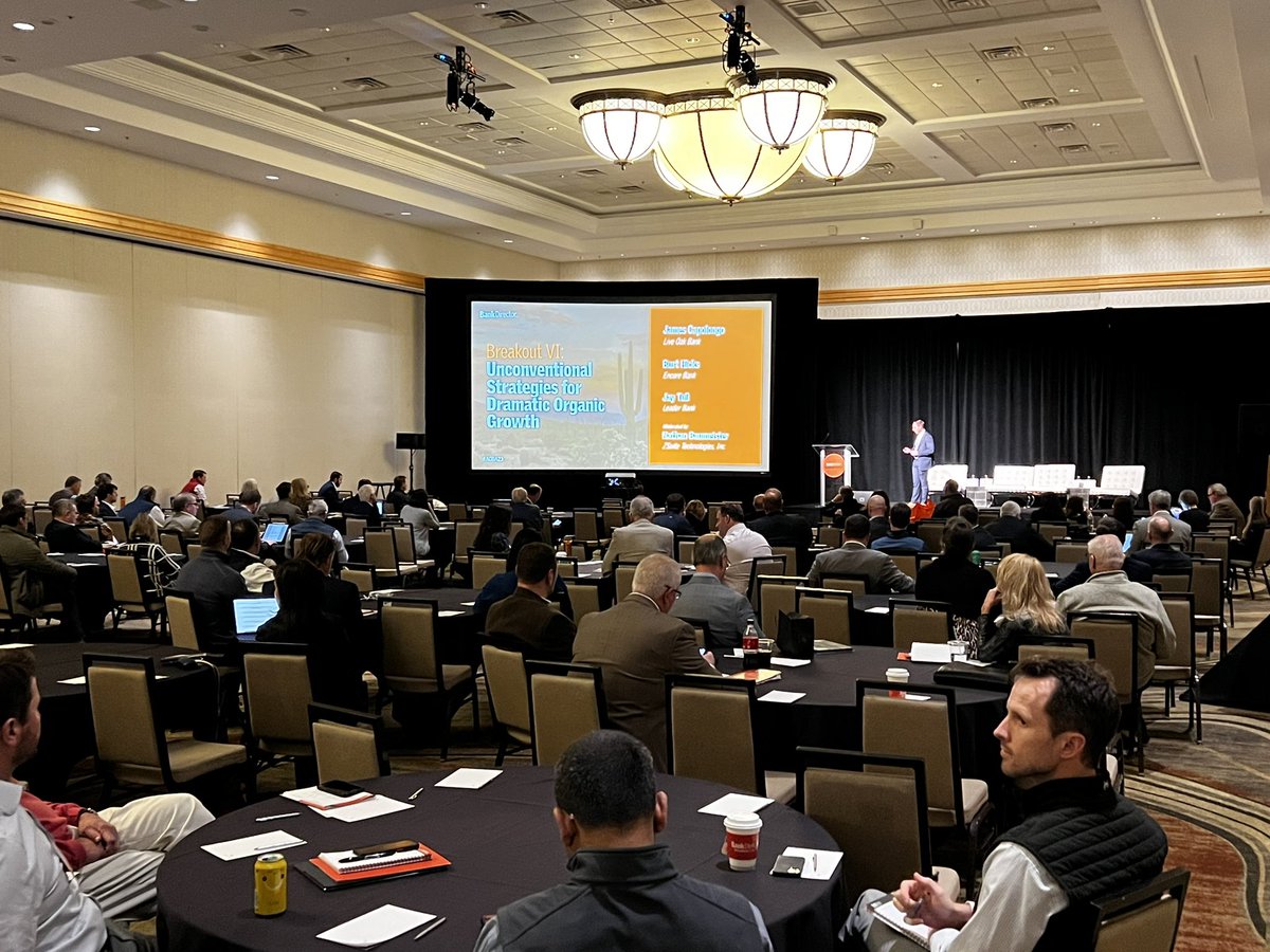 BankDirector's tweet photo. Leading #bank experts from @LiveOakBank, @EncoreBank &amp; @LeaderBank join @ZSuiteTech to discuss how new models of business led them to new, organic growth. https://t.co/06gtqo96FQ #AOBA23 https://t.co/RQC72IzixY