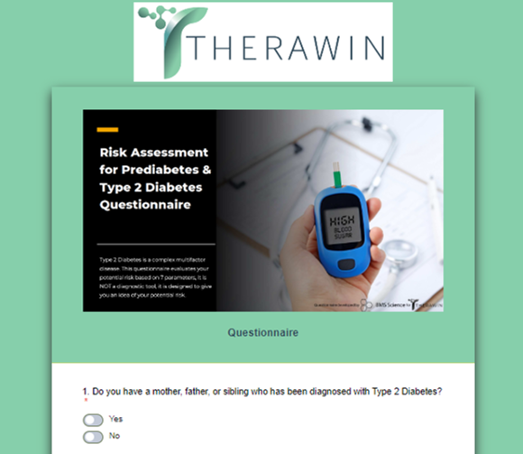 We have created a questionnaire to assess your risk for Type 2 Diabetes. Take the test...
 form.jotform.com/230294460110443
 
And remember, Therawin got your back with Theralin glycemia controler.
#diabetes #type2diabetes #diabetesawareness #fightdiabetes #treatdiabetes #defeatdiabetes