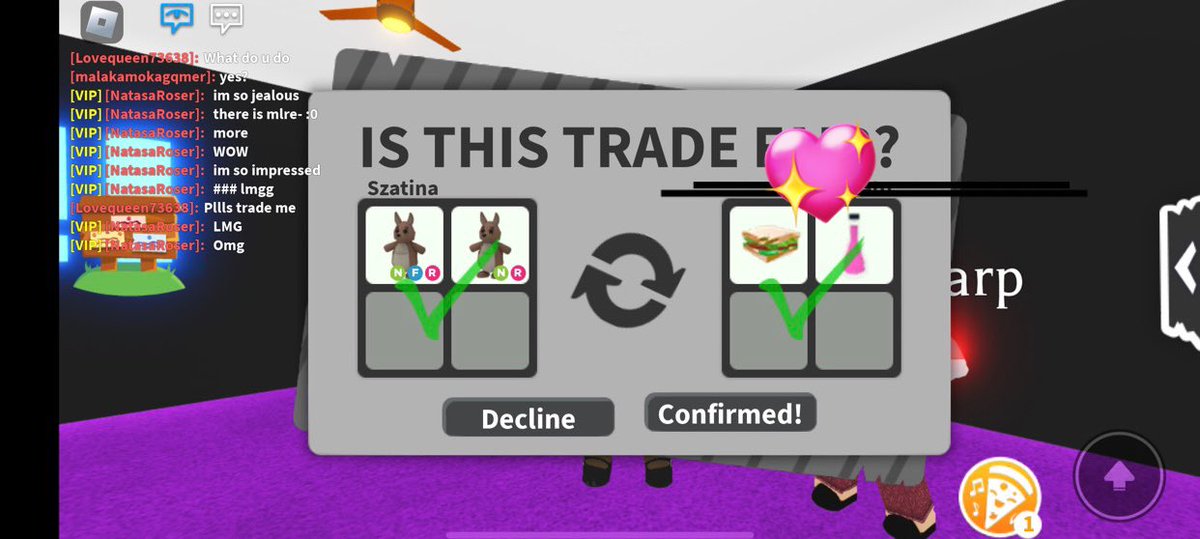 lauraleixx's tweet photo. @hxntrss is a really trusted trader! Gave my adopt me pets first and she gave me the robux right away, i really recommend you to trade with her!^ 💯 💯💯 https://t.co/Z83YP0I6Lw