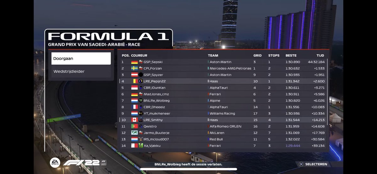 P4 EOR 🔥. I’m happy because this is one off my worst tracks and I just knew a few minutes before the race a had to drive because the chosen driver had signed out just before the race. So no practice at one off my worst tracks 🤣. Maybe p3 after original p3 overtook off track 👌.