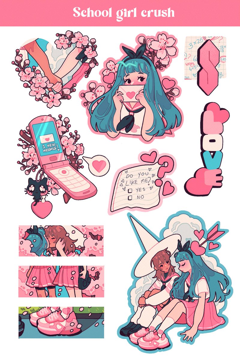 Lanajay_art's tweet photo. A little collection for valentines 💖 grab the full set at the link below for only $15 including shipping ✨💖 https://t.co/nw05JMMivw