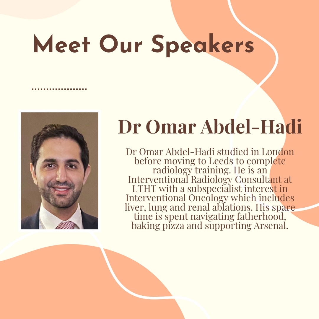 YiiRSymposium's tweet photo. Dr Abdel-Hadi is our next speaker for YiiRs! Hailing from London, Dr Abdel-Hadi moved to Leeds to complete his training and is now working as a interventional radiology consultant. 

We are very excited to welcome him and look forward to his insights. https://t.co/qL4amXElKr