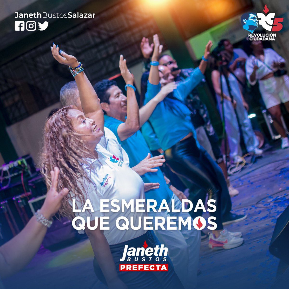 JanethBustosRC's tweet photo. Gigantesco Cierre de Campaña en el cantón #Esmeraldas, junto a su futuro alcalde @VickoVillacisT.5️⃣🖐🏽
Impulsaremos el turismo, emprendimientos, el arte y la cultura esmeraldeña. ¡Gracias por tanto cariño!💚🙋🏽♀️
#VickoAlcalde #JanethPrefecta #LaEsmeraldasQueQueremos @MashiRafael https://t.co/Vr06My0LeR
