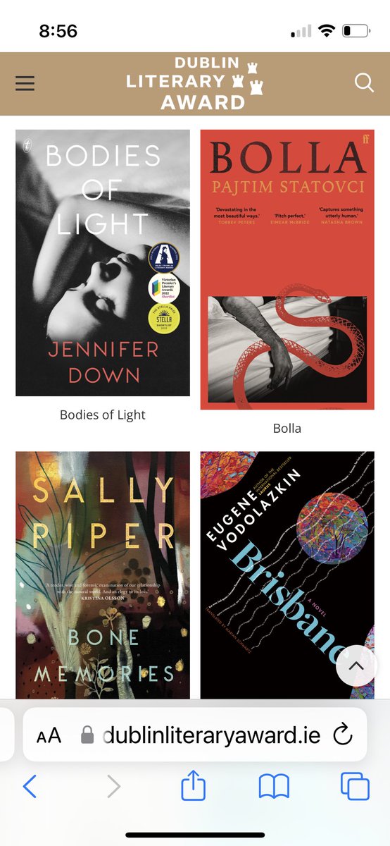 Huge congratulations to @SallyPiper and the other Aussie authors who have been listed for the @DublinLitAward What an honour! #BoneMemories @UQPbooks dublinliteraryaward.ie 💜💜💜