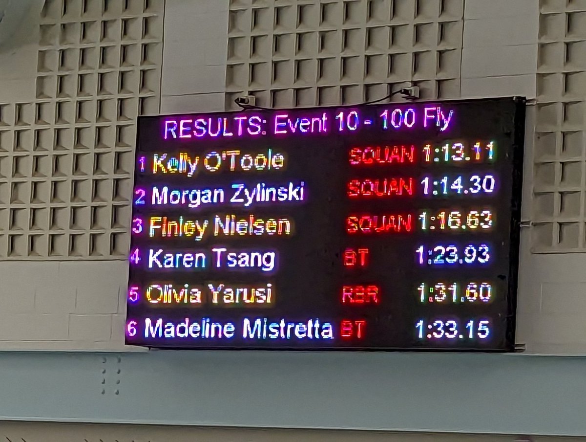 SquanSwimming's tweet photo. Squan girls take top 3 spots in 100 fly. Congrats Squan girls! #theyrefast https://t.co/JmWy0a3jTu