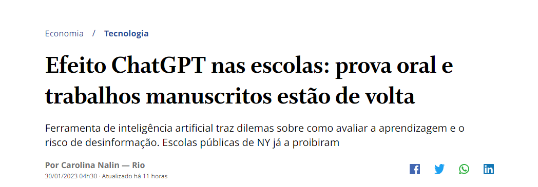 EdutechYurga's tweet photo. Essa ferramenta vai revolucionar o mercado.

Qual a opinião de vocês sobre o ChatGPT? Já utilizam? Como essa ferramenta pode impactar diretamente na vida das pessoas?

#ChatGPT #InteligenciaArtificial #carreira #disruptivo https://t.co/wrvgrOy9ib