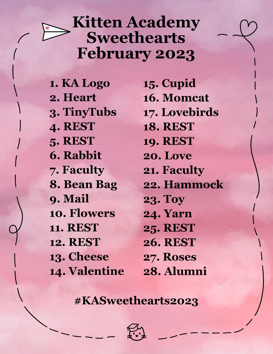 Sylvie 🌻 (@sylhouettes) on Twitter photo Love is in the air at <a href="/kitten_academy/">Kitten Academy</a>~ A new art prompt, #KASweethearts2023, starts February 1st! ❤️ Love is in the air at <a href="/kitten_academy/">Kitten Academy</a>~ A new art prompt, #KASweethearts2023, starts February 1st! ❤️