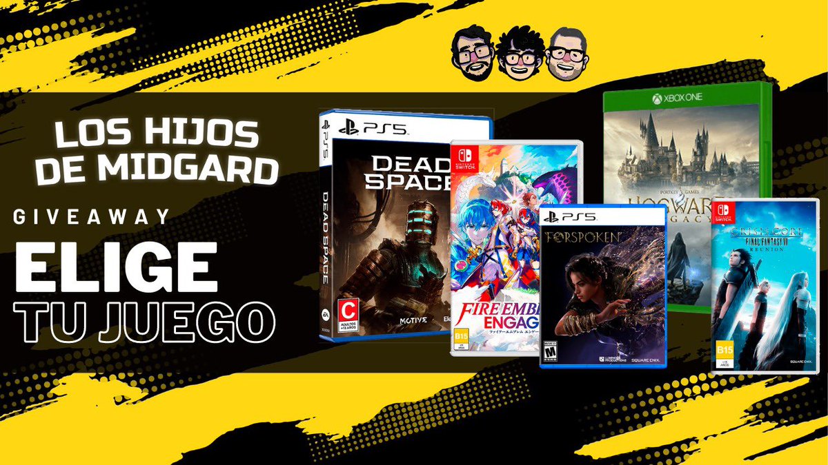 🎁 GIVEAWAY 🎁

El ganador o ganadora podrá elegir el juego que quiera!!! 

Para participar:
🫰🏻Seguirnos <a href="/LosMidgard/">Los Hijos de Midgard</a> 
🔁 Retweet
🎮 Suscribirse a nuestro canal youtube.com/@loshijosdemid…

(No aplica ediciones especiales o deluxe)

Termina el 15 de Febrero