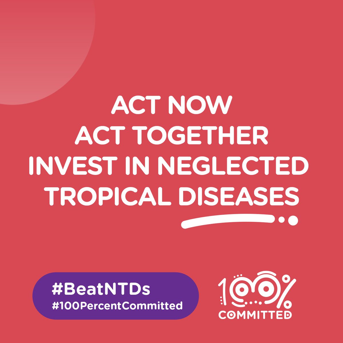 NTDs are preventable or treatable, so it is in our power to #BeatNTDs
We are #100percentCommitted to #BeatNTDs
#WorldNTDDay