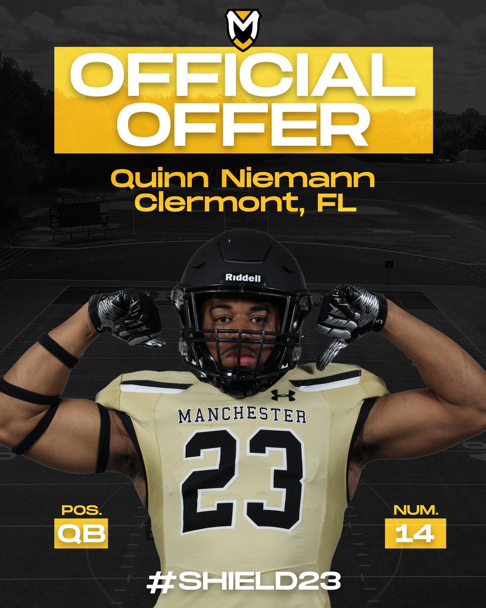 Blessed to receive an offer from  <a href="/ManchesterUniv/">Manchester University</a> <a href="/MU_SpartanFB/">Manchester Football</a>