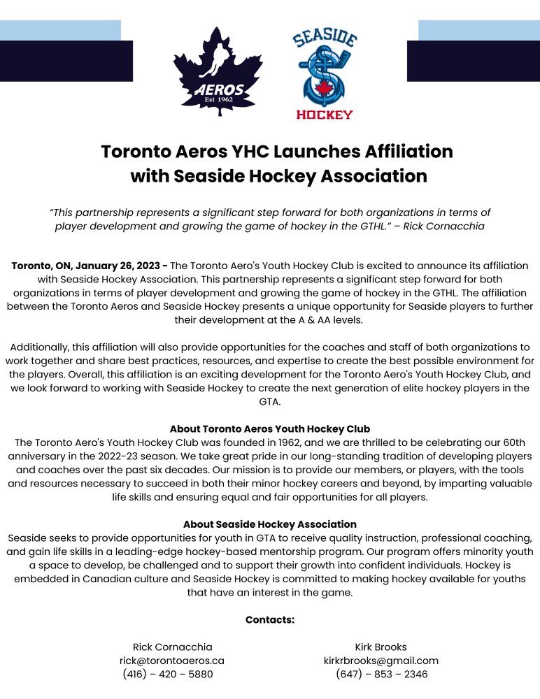 Toronto Aeros Youth Hockey Club