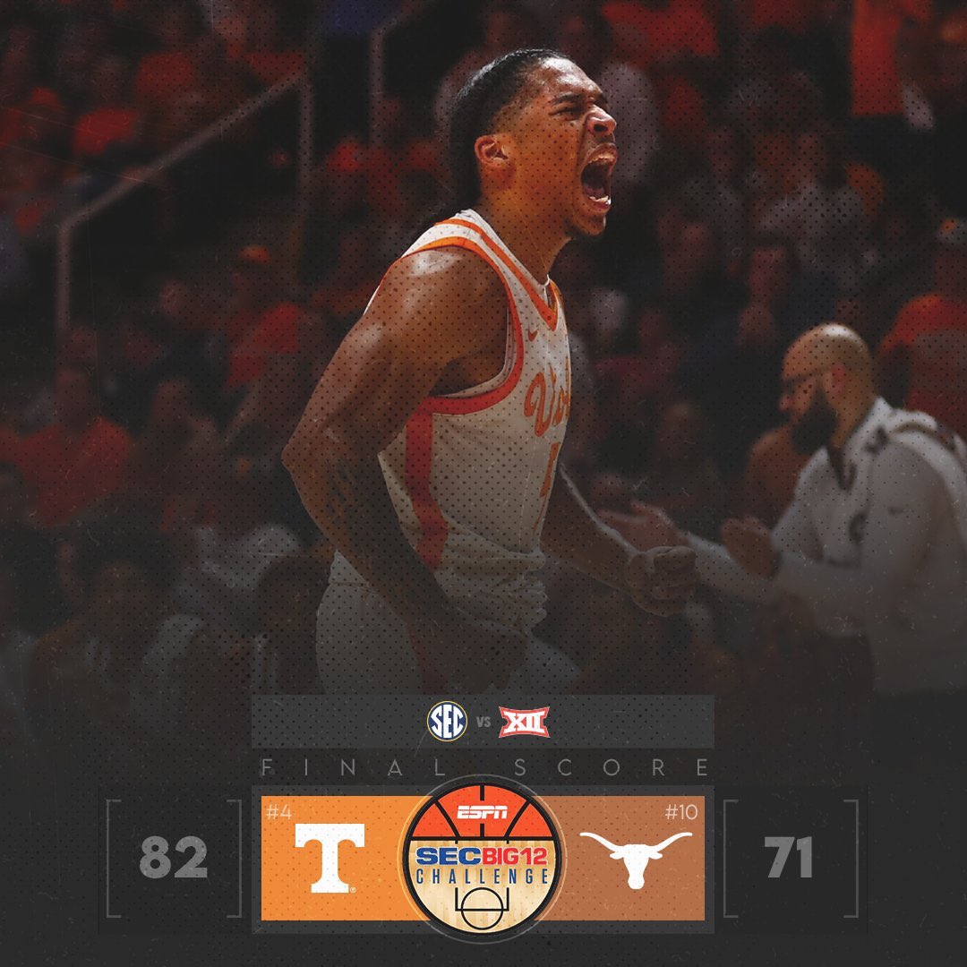 purbasket1's tweet image. ⚡️𝙕𝘼𝙆𝘼𝙄 𝙕𝙀𝙄𝙂𝙇𝙀𝙍⚡️ #NCAAPURBASKET ✨

🏀#4Tennessee vencen 82 🆚 71 #10Texas con gran juego Doble Doble de Zeigler con 22 pts, 10 ast, 3 reb y 2 stl en 37 minutos ⌚️

📸 @Vol_Hoops | @Realzakaiz
