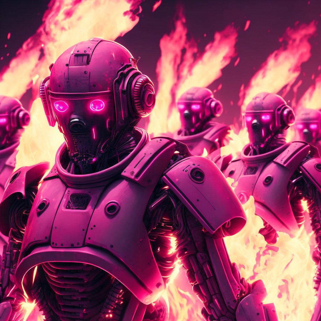 nonfungiblemomo's tweet photo. Momo battles the pink robots 🔥

Details coming. https://t.co/KRa7AvPzaG