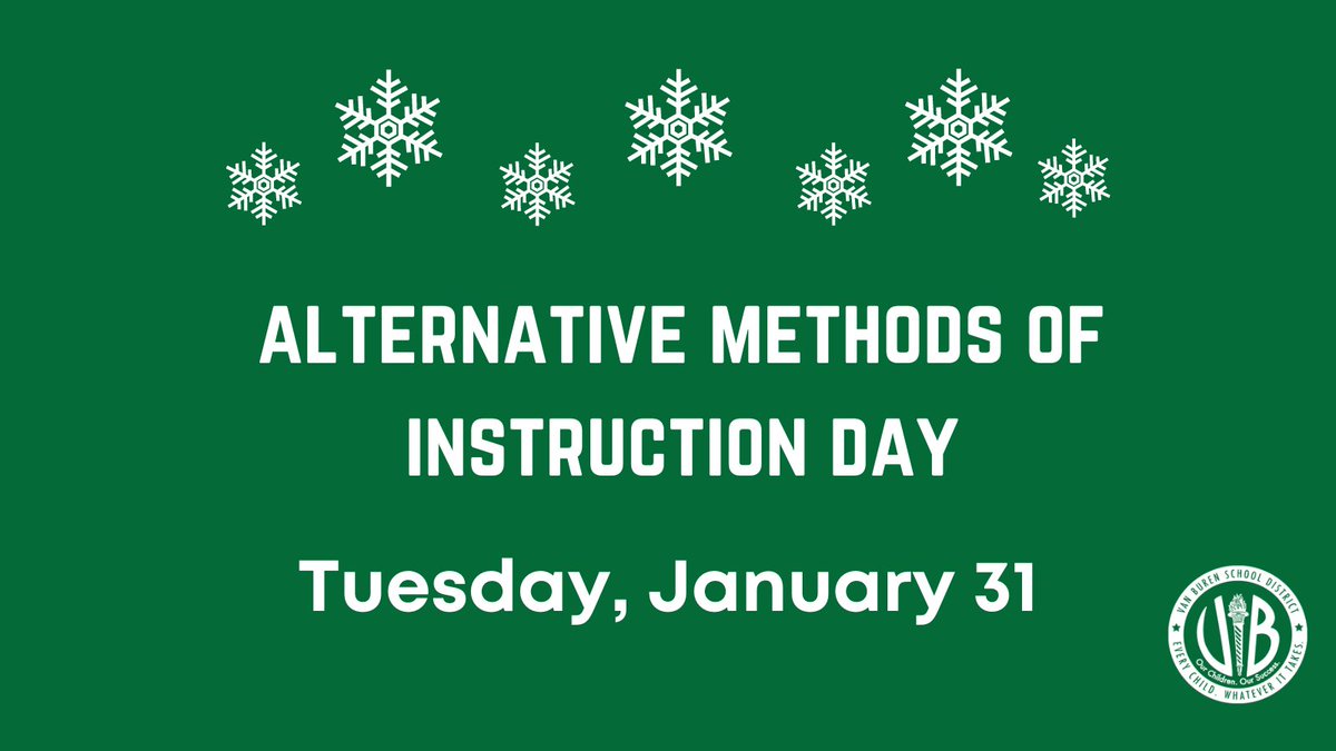 Due to icy road conditions, VBSD will continue to utilize AMI for Tuesday, January 31. Teachers will communicate remote learning &amp; assignment details with students &amp; families. All campuses &amp; district buildings will remain closed. Stay safe &amp; warm!