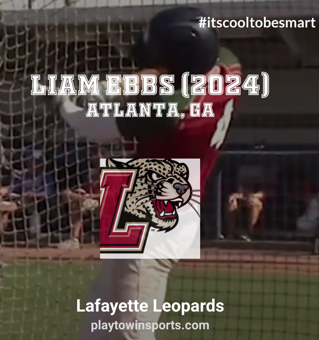 ptwsports's tweet photo. Congratulations Liam Ebbs (2024, GA). He is going to be a Leopard and is heading to Lafayette.
@liamebbs2024 
@LafayetteBsbl 
#itscooltobesmart https://t.co/BpCVzbwY9H