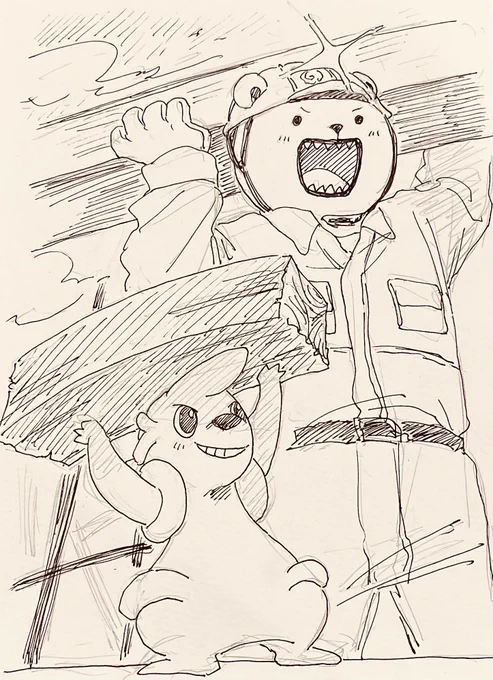 朝のアナログ落描き 