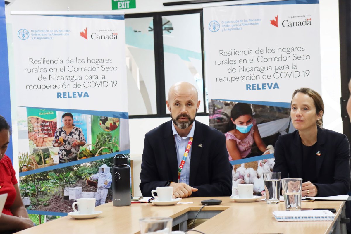 FAONicaragua's tweet photo. Esta tarde nos reunimos con la Sra. 
@AmlieBordeleau2 Jefa de Cooperación de la 
@EmbCanCRHNNI 🇨🇦 para celebrar las contribuciones del #ProyectoReleva en el corredor seco de #Nicaragua tras dos años de implementacion del proyecto. https://t.co/c39CMWNAxM