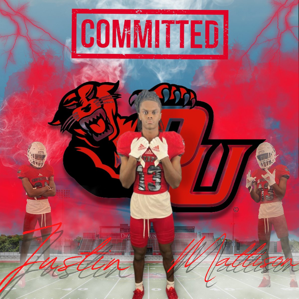BLESSED🙏🏾 to say I am COMMITTED to Davenport University 🔴⚫️#AGTG  <a href="/CoachRush_CTFB/">Coach Marvin Rushing</a> <a href="/SparkyMcEwen1/">Sparky McEwen</a> <a href="/CoachHill1/">Jimmy Hill</a>