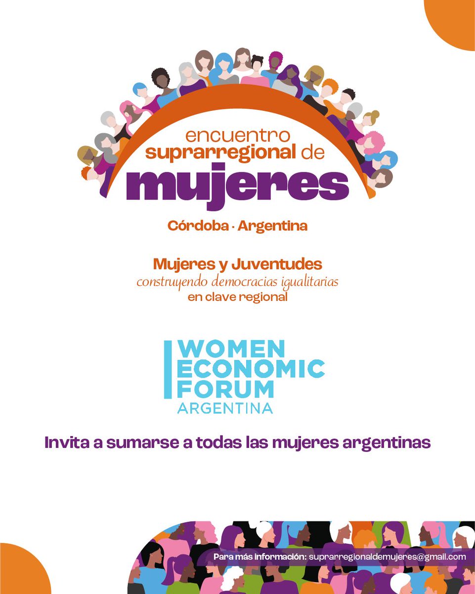 🇦🇷 Encuentro de mujeres para conquistar nuevos espacios de desarrollo y seguir generando enlaces con profesionales, emprendedoras y empresarias.

🗓️ 9 y 10 de Febrero - Centro de Convenciones Córdoba 

📲 Link de inscripción: forms.gle/4pNsLnenQ4e935…