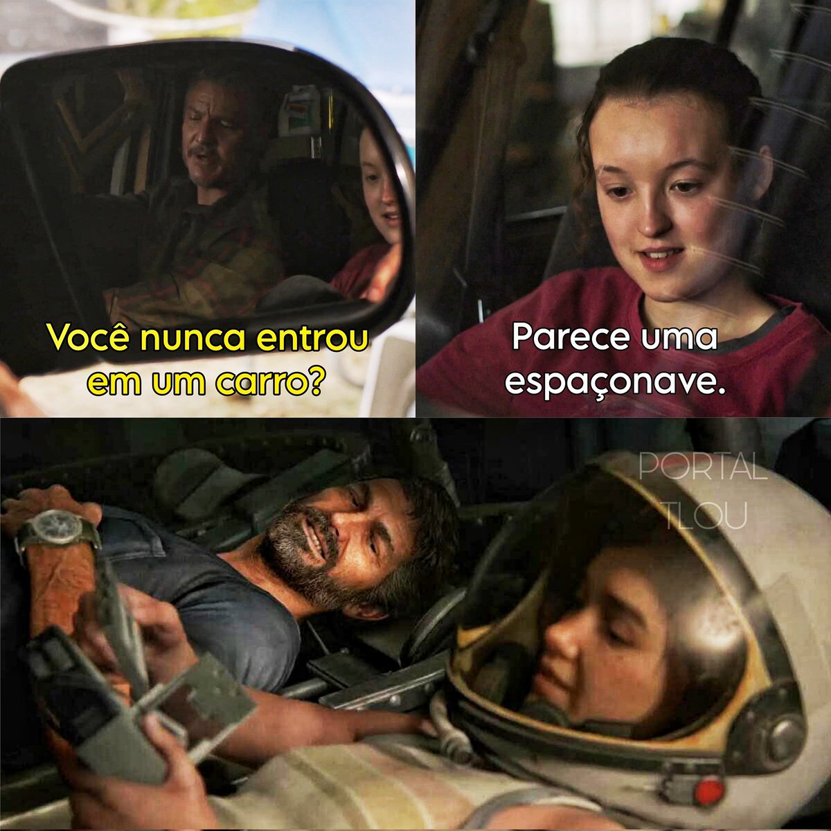 PortalTLOU's tweet photo. Quando a Ellie chamou o carro de espaçonave foi impossível não pensar naquela cena do foguete no jogo ❤ #TheLastOfUs https://t.co/KGRPf39uc1