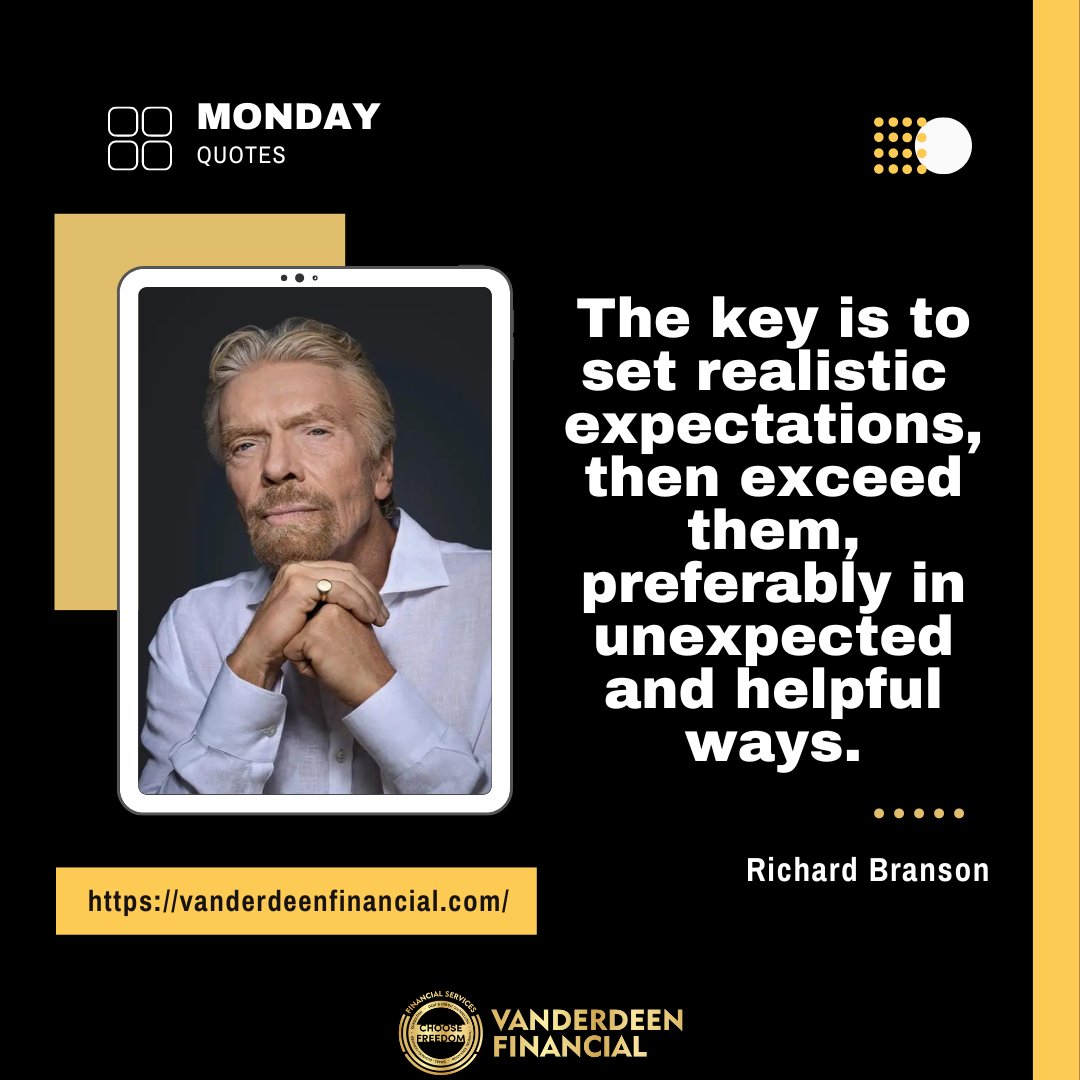 CVanderdeen's tweet image. You should have expectations of yourself that are way beyond the level that anyone else could possibly have of you. However, when it comes to dealing with others, appreciation will get you much further with them than expectations.

vanderdeenfinancial.com

#vanderdeenfinancial