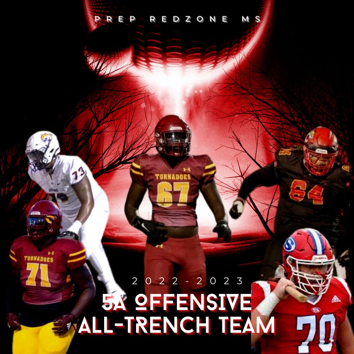 Just a few of the dawgs that stood out to me in the 5A Class this past season!! Your Prep Redzone Mississippi All Trench Team! 

@malachibreland1 @MalikEllis67 @Crozm4 @big_baker73 @DequariousWhite @McdonaldAlwayne @BrendonMagee4 @Cordarren72