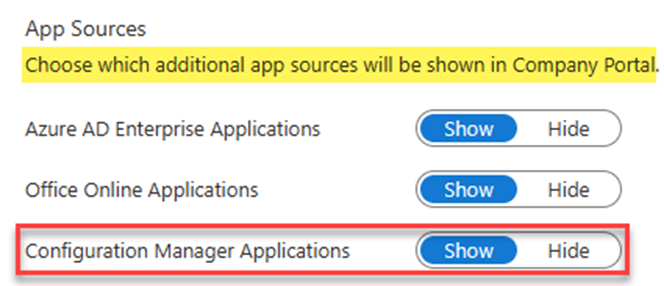 rnabmitra's tweet photo. Avoid Duplicates! by using the new Show/Hide #ConfigMgr #CoManaged apps from #Intune Company Portal. Its all or none. https://t.co/7wPwvOEy5q