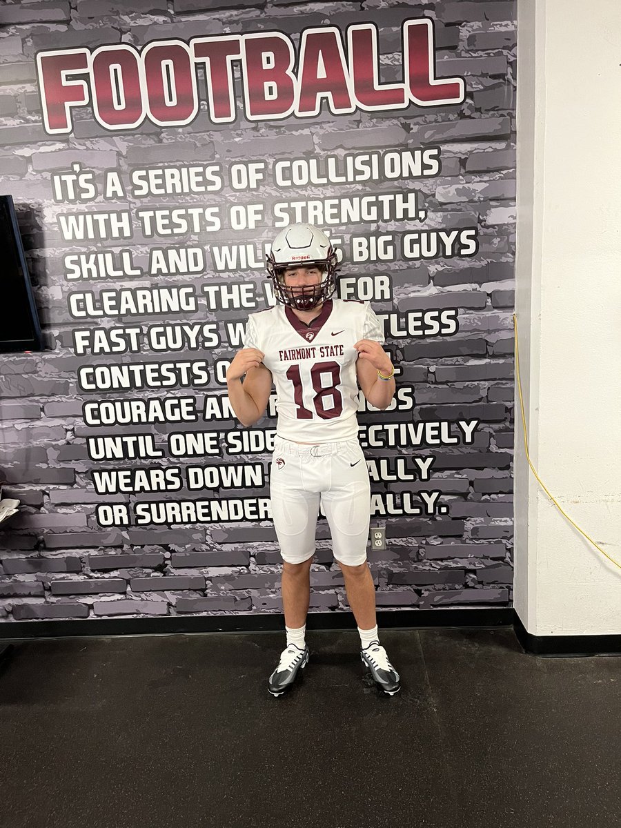 stone_cooper3's tweet photo. After a great visit and call with @david_rosen32 I am blessed to receive an offer from Fairmont State!
@CoachWoodmanFSU @CoachPerrone @TeamCTSP @PTP_Sports @BethlehemHSFB @ChiefSmoke10 @OverfeltKerry @scout_trout https://t.co/WAJzHT9wCK