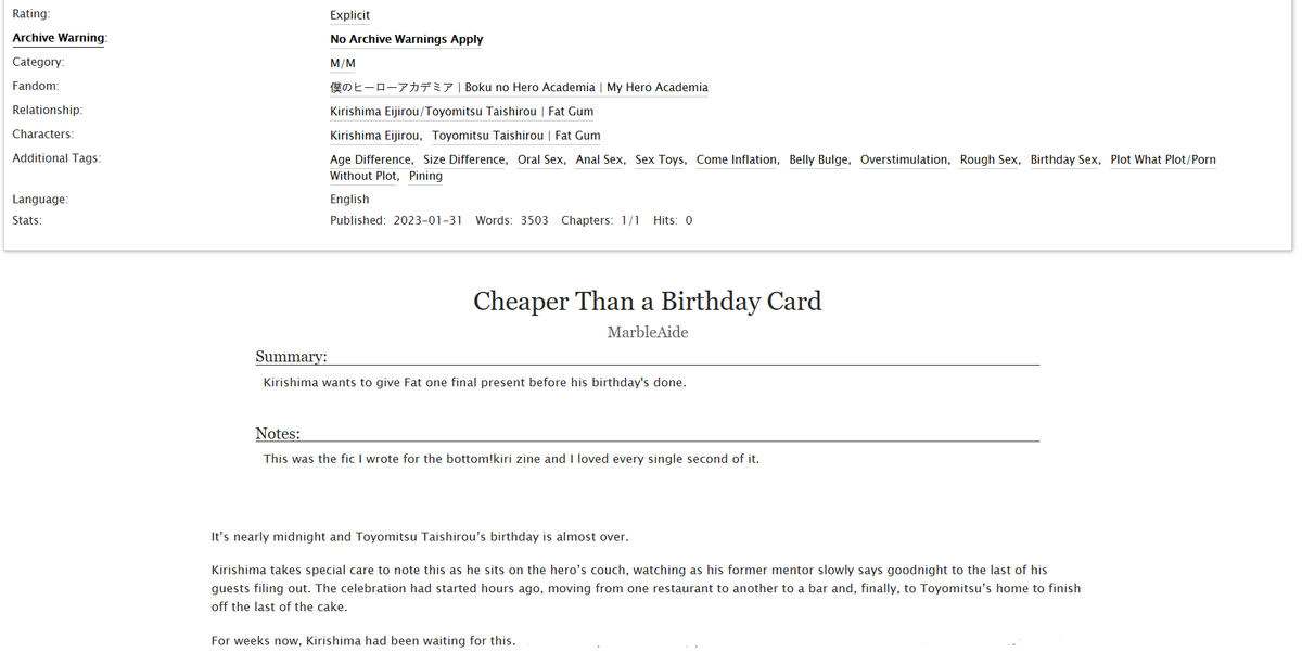 MarbleAGarble's tweet photo. Here is the fic I wrote for the @BottomKiriZine which has final sales going on until TOMORROW!! Go buy it!!! I was blessed to collab with @nsfw_dehawny who absolutely blew it out of the water with her illustrations for this fic!

⬇️Links⬇️

https://t.co/PtPemyRNTA https://t.co/Ng4m5G9XbX