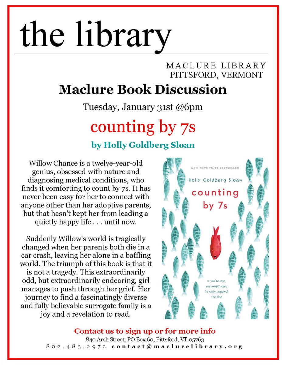 LibraryMaclure's tweet image. 1/31 Book Discussion 6pm - mailchi.mp/ba4f2472c984/t…