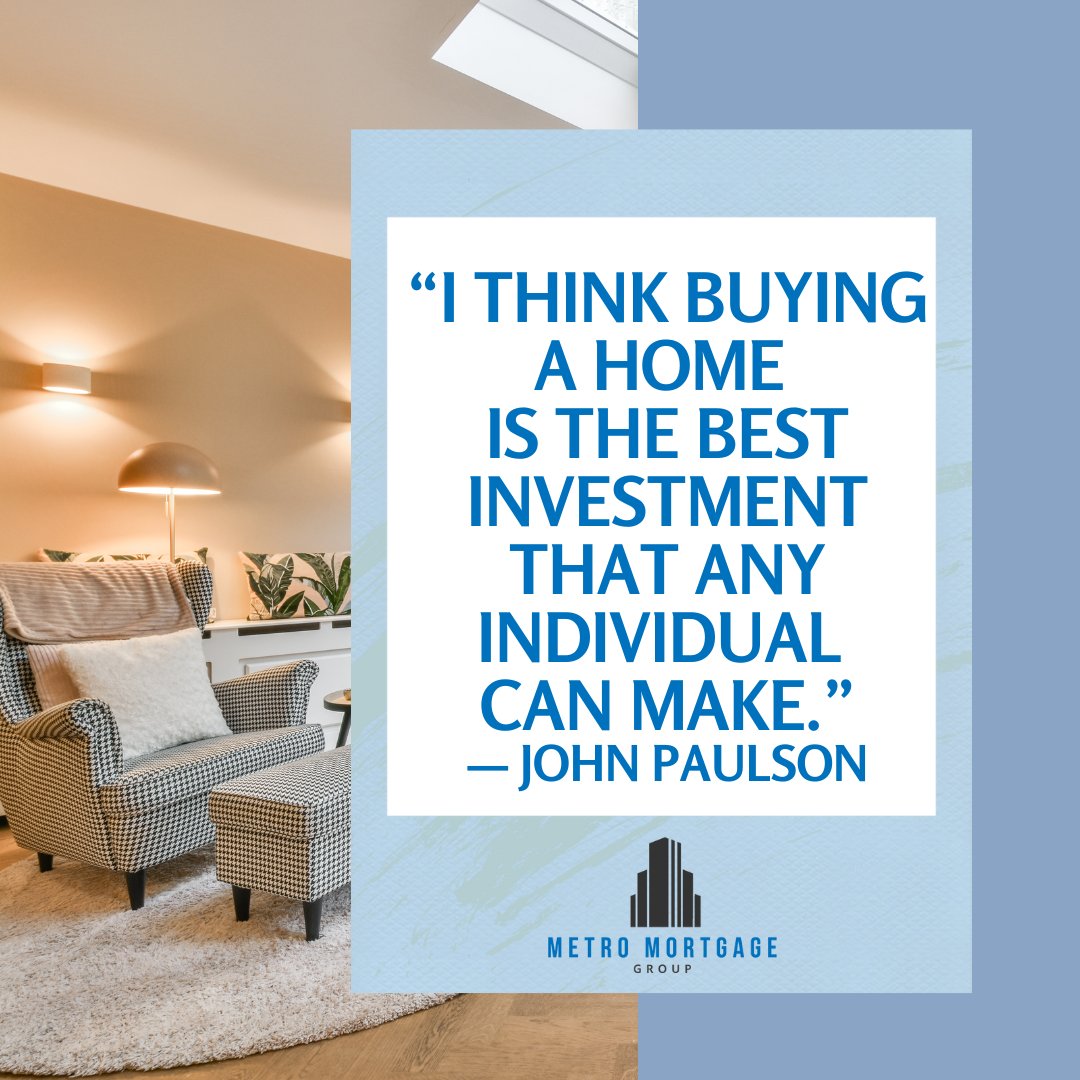 “I think buying a home is the best investment that any individual can make.”
— John Paulson

Book a meeting with me!
➡️sandraforscutt.ca

#metromortgagegroup #knowyourbroker #mortgagebroker #yegmortgages