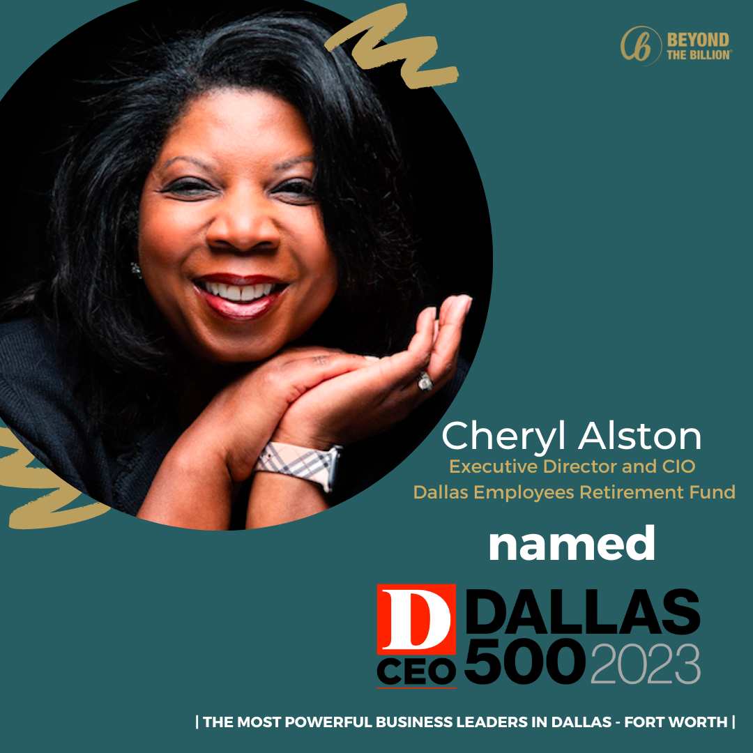 Beyond The Billion® (@beyondbillion) on Twitter photo Congratulations to our Global Advisory Council Member, Cheryl Alston, Executive Director and CIO <a href="/DallasErf/">Dallas ERF</a> on being named as one of the Dallas 500 for 2023 by <a href="/DCEOmagazine/">D CEO magazine</a>, for trailblazing the path for so many others and role-modelling leadership!
#Dallas500 #DCEO #DMagazine Congratulations to our Global Advisory Council Member, Cheryl Alston, Executive Director and CIO <a href="/DallasErf/">Dallas ERF</a> on being named as one of the Dallas 500 for 2023 by <a href="/DCEOmagazine/">D CEO magazine</a>, for trailblazing the path for so many others and role-modelling leadership!
#Dallas500 #DCEO #DMagazine