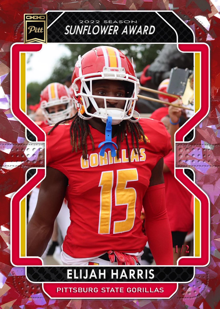 GorillasFB's tweet photo. Congratulations to Elijah Harris, PJ Sarwinski as they receive the Sunflower award.

This award is dedicated to a Pitt State Football Senior with the Highest overall GPA‼️ https://t.co/9vR5Ukx3RA