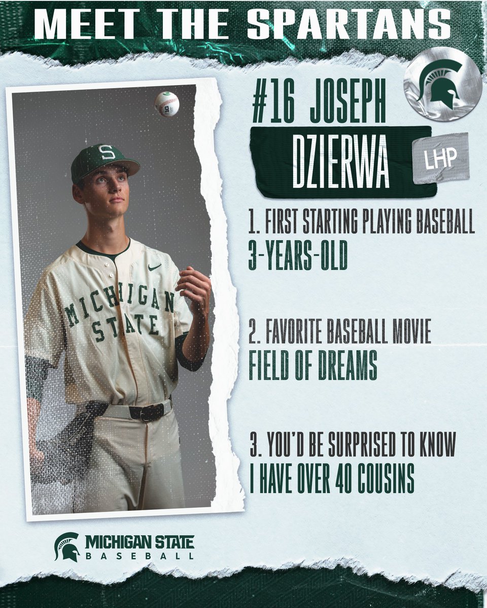 Fans, friends and family of all sizes ... time to check out another MEET THE SPARTANS with Joseph Dzierwa!!

#GoGreen | @DzierwaJoseph