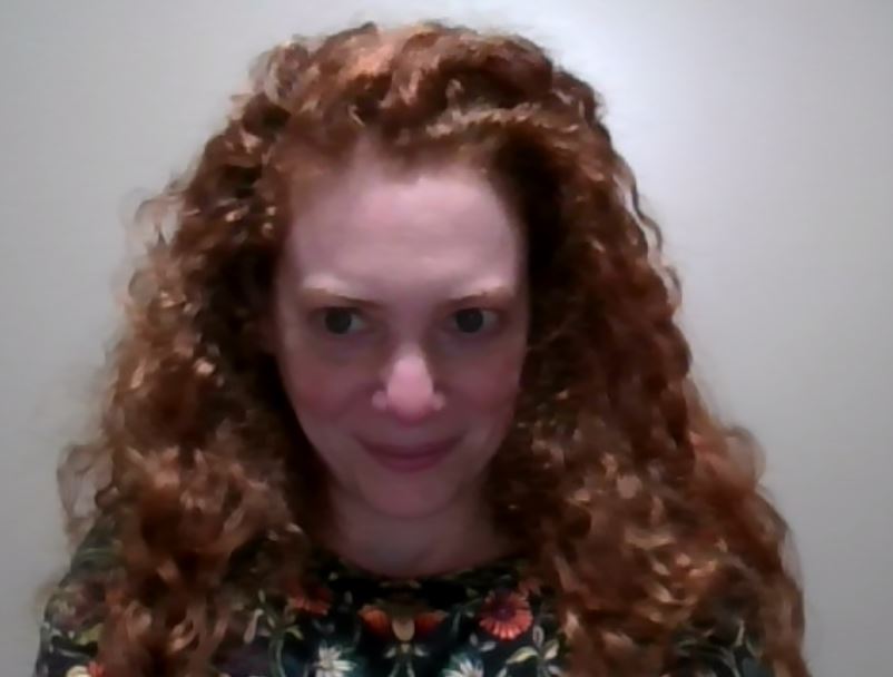 redhead5318's tweet image. #SelfieHack do a zoom meeting with yourself then screenshot w/snipping tool.  featuring today's unplanned super big hair and comfy tunic shirt from j.jill .