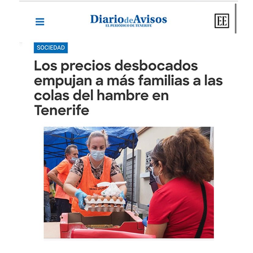 Los precios desbocados empujan a más familias a las colas hambre en Tenerife. (Diario de Avisos) 

#compartelarealidad #Burlonas #murgassc1 <a href="/HGonar/">Humberto Gonar</a> <a href="/Lolita_Pluma/">🇮🇨Lolita_Pluma🇮🇨 </a> <a href="/PedroMengibarTF/">Pedro Mengibar</a> <a href="/murgueromajader/">Murguero Majadero </a> <a href="/MurgasCanarias/">Murgas Canarias</a> <a href="/mdaswani/">MANOJ DASWANI 🏴󠁧󠁢󠁳󠁣󠁴󠁿</a> <a href="/juanjo_ramos/">𝑱𝒖𝒂𝒏𝒋𝒐 𝑹𝒂𝒎𝒐𝒔</a> @