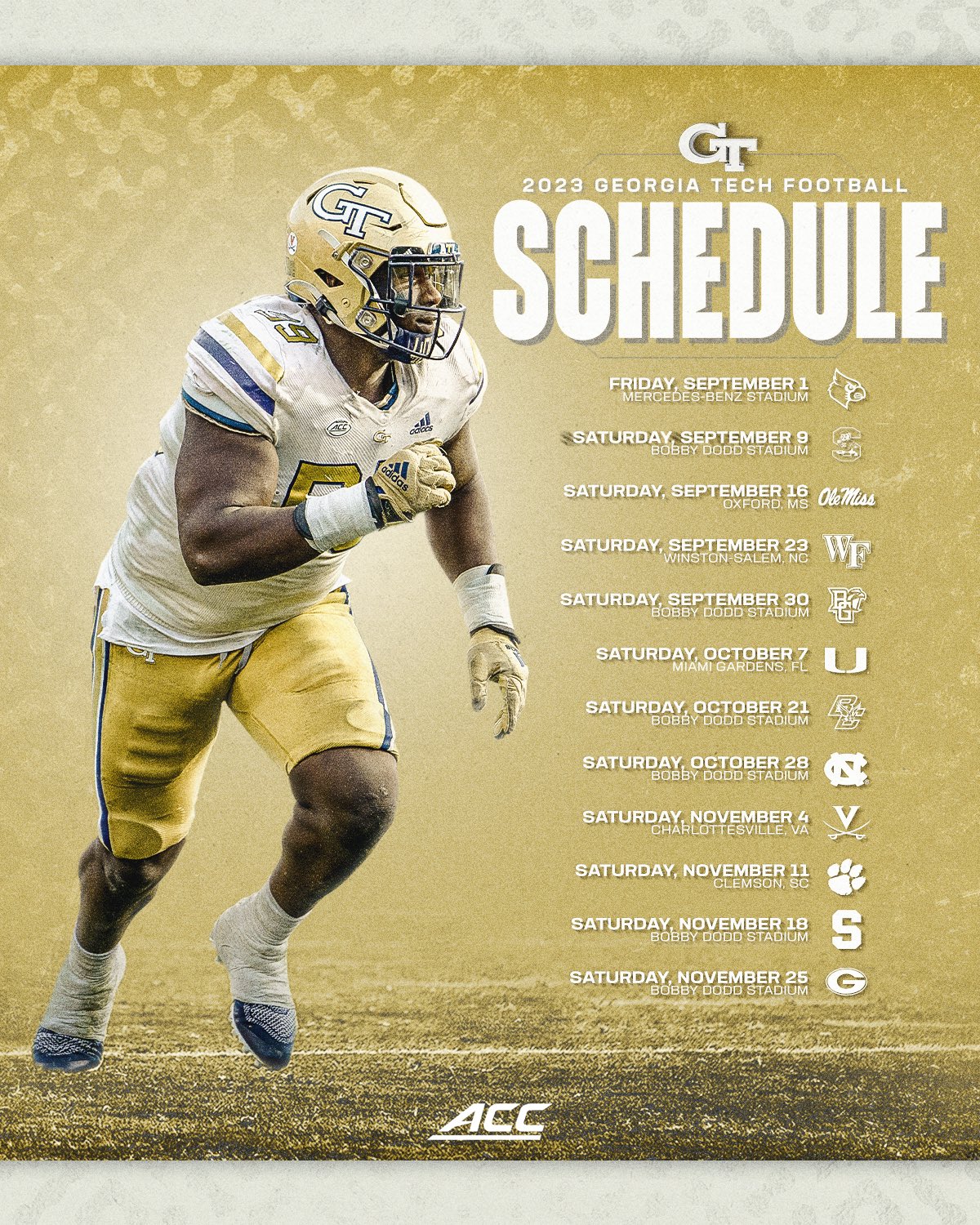 Gt football schedule deals