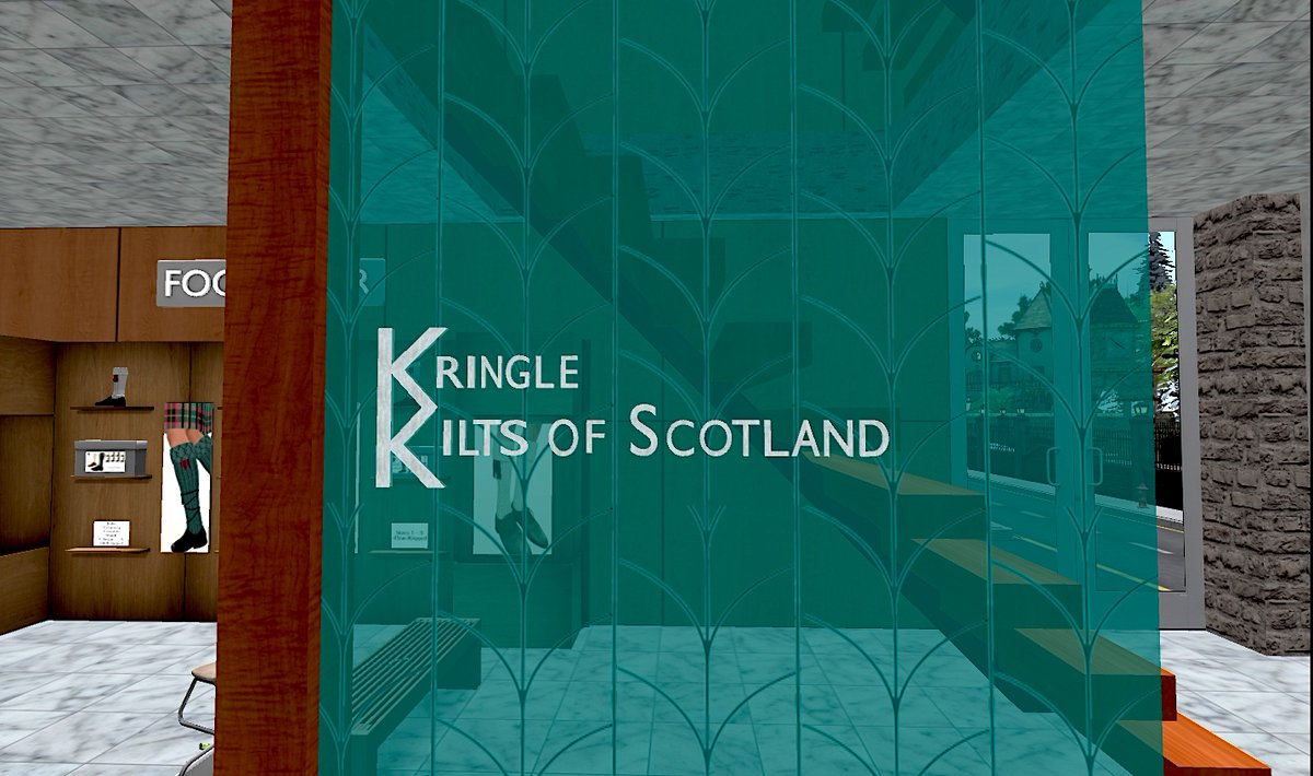 KringleCo's tweet photo. Kringle Kilts is now open in the new wing of #KringleCo in the region of Dornoch. Come by and see our selection of ready made Scottish kilts, shoes and accessories or get a custom made in your family tartan! #SecondLife #KringleKilts https://t.co/8prt1VhsID https://t.co/v0emfzB8AV