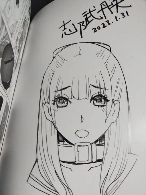 朝のサイン本活動。
まだ、こうと決めた絵からアドリブができない。慣れたら口や眉くらいは表情も変えられるかな。
それくらいテンパる
一個サインにハナマルついてるのはインクをズったあと隠しw 