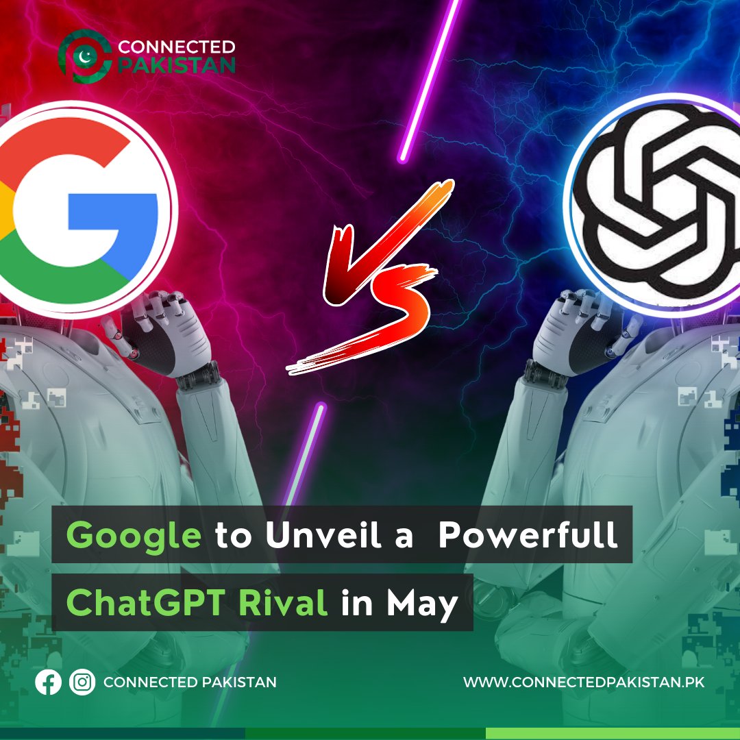 ConnectedPak's tweet photo. According to The New York Times! Google is taking the AI game to the next level with plans to unveil a cutting-edge search engine equipped with chatbot features. This move comes to compete with the likes of ChatGPT.

#ConnectedPakistan #EmpoweringPakistanFuture #ChatGPT #Google https://t.co/JO5MicQ3wr