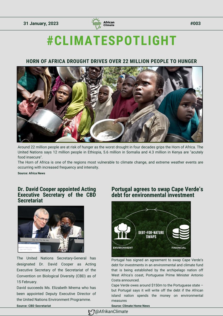 Theshi_ft's tweet photo. 📰The worst drought in 40 years, which has deepened from the effects of climate change, is hitting communities in the greater Horn of Africa.

Find⤵️a highlight of the latest media insights from Africa via #ClimateSpotlight https://t.co/Rm2AR1X2P5