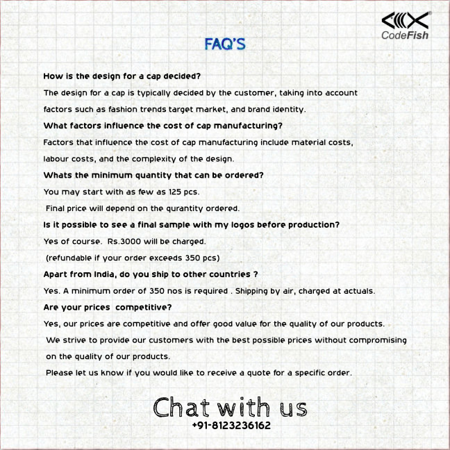 poonams65's tweet image. #CODEFISH #headwear #caps for your #promotional #corporate #uniform requirements. @IsuzuIndia @Stonehill_SIS @cisblearns @LegacySchoolBlr @Stmiras_Org @embassygroup_  
When only the best will do...