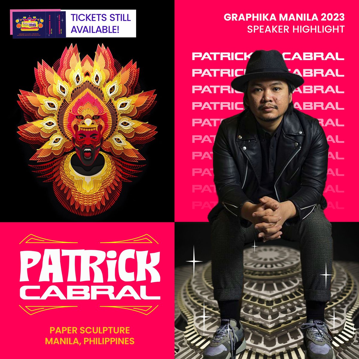 Patrick Cabral @darkgravity has worked as a graphic designer, web &amp; app developer, calligrapher &amp; now a maker of paper sculptures. He will be joining 11 other speakers in Graphika Manila 2023 at the SMX Convention Center, Pasay on Feb 11 &amp; 12 2023. Tickets graphikamanila.com