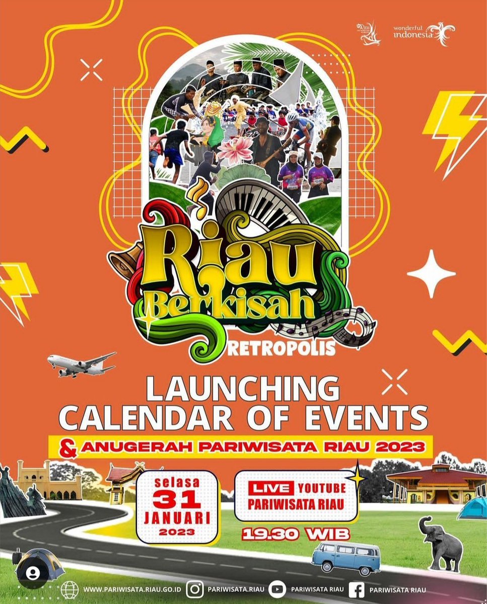 Disparriau's tweet photo. Saksikan Launching Calendar of Events Riau 2023 on youtube : https://t.co/aanVkqMOiy
#pariwisatariau #keriauaja #wonderfullindonesia #calendarofevent https://t.co/oT7a4DR3pv