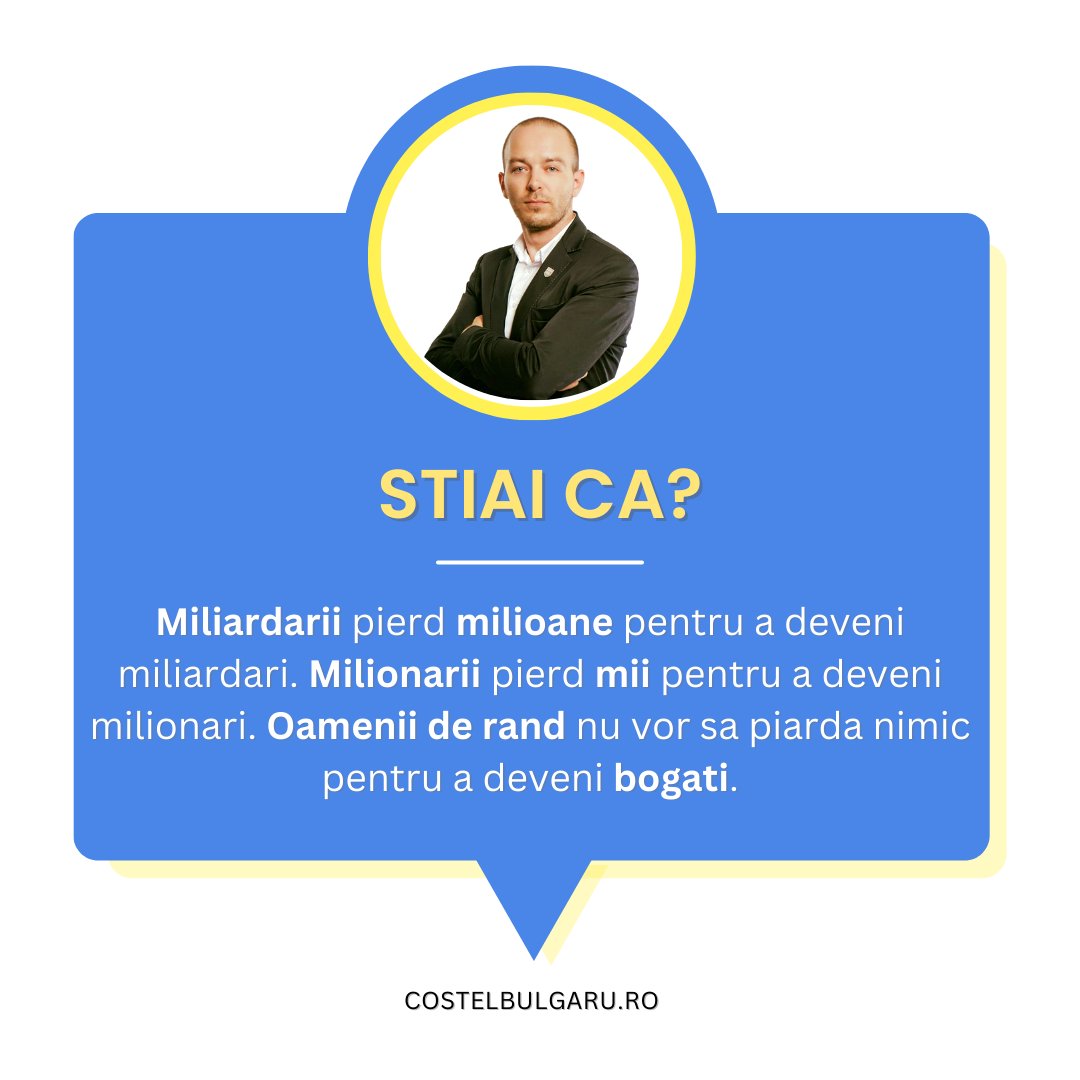 costelbulgaruro's tweet image. Oamenii de rand nu vor sa piarda nimic pentru a deveni bogati 🤷‍♂️

Un pic ca la loto - ce poti castiga daca nu risti nimic?

#mintemilionara #gandestemaret #dezvoltarepersonala #cunoastere #viata #educatie #estimaiputernicdecatcrezi #performanta #risc #perseverenta #costelbulgaru