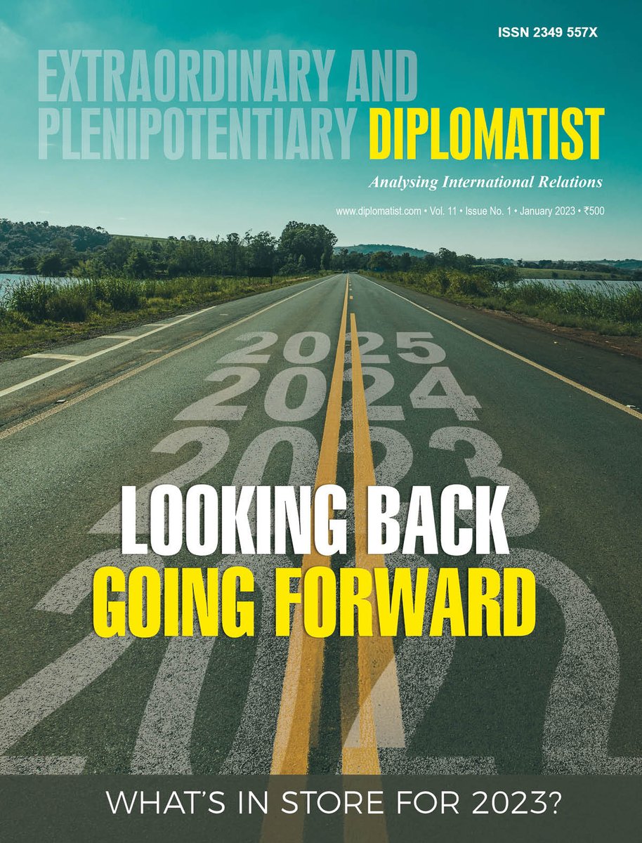 The_Diplomatist's tweet photo. The January 2023 edition of 'The Diplomatist' is out.

The edition focuses on India's G-20 and SCO Presidency, India's Hydrogen Mission,  Indo-Maldives relations, and other topics of bilateral and multilateral importance. https://t.co/PSpXNBKChx