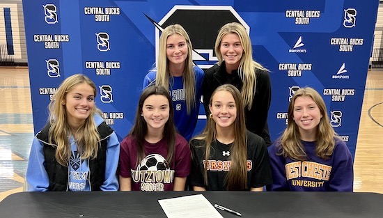 Central Bucks South seniors Kristen Conway, Mary Naugle, Holly Joseph &amp; Allison Sauers will continue their soccer careers at the collegiate level. <a href="/CBSouthTitans/">CBSouthTitans</a> <a href="/CBSouthHS/">CB South</a> 
suburbanonesports.com/article/conten…
