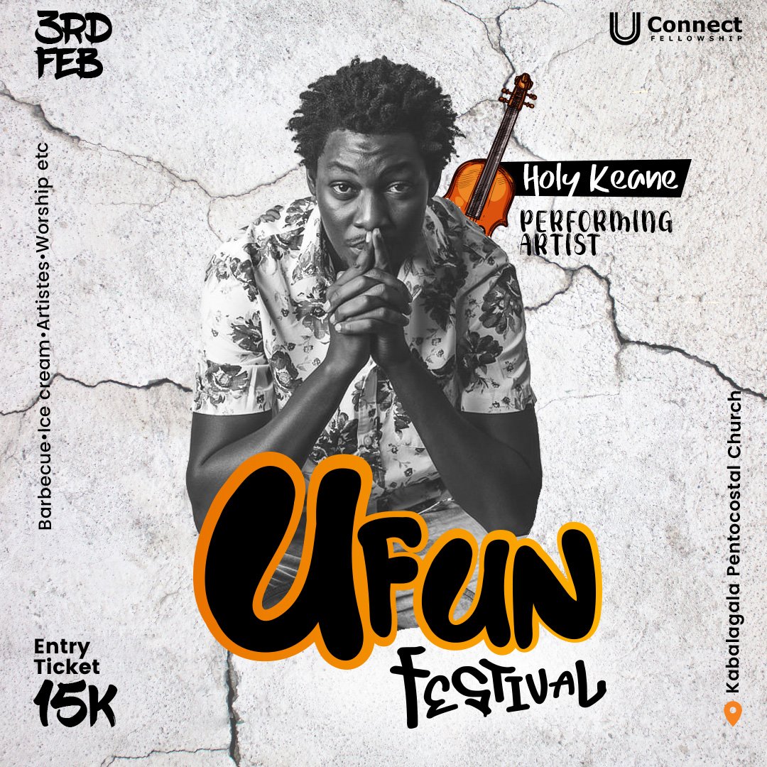 uconnectfellows's tweet photo. This Friday, we GO UP. You know, when @HolyKeaneAmooti turns up, it's all π₯ nonstop energy. #UFunFest this Friday, event tickets are limited, just for only 15k. Call these numbers. 0770499087 & 0705200377 and get your ticket. https://t.co/EmyC6IHw4a