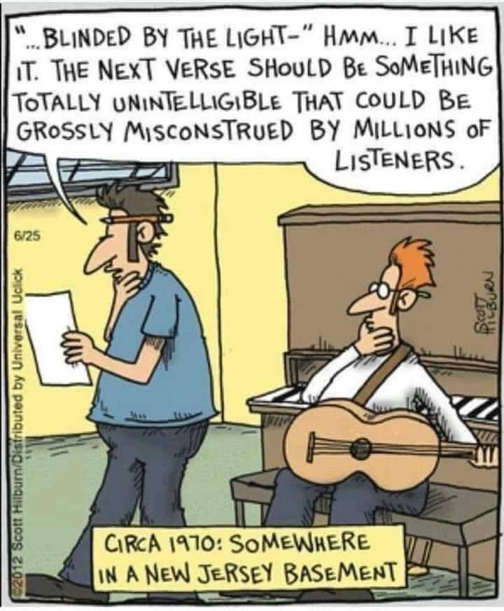 What’s your favorite misunderstood song lyric?
#music #musicmeme #BruceSpringsteen